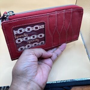 Tignanello Red Leather Wallet & Card/ID Holder